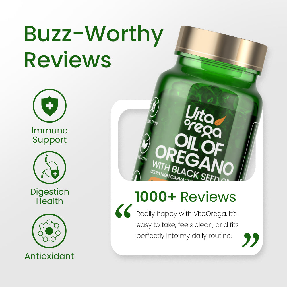VitaOrega® Oil of Oregano with Black Seed Oil Softgels