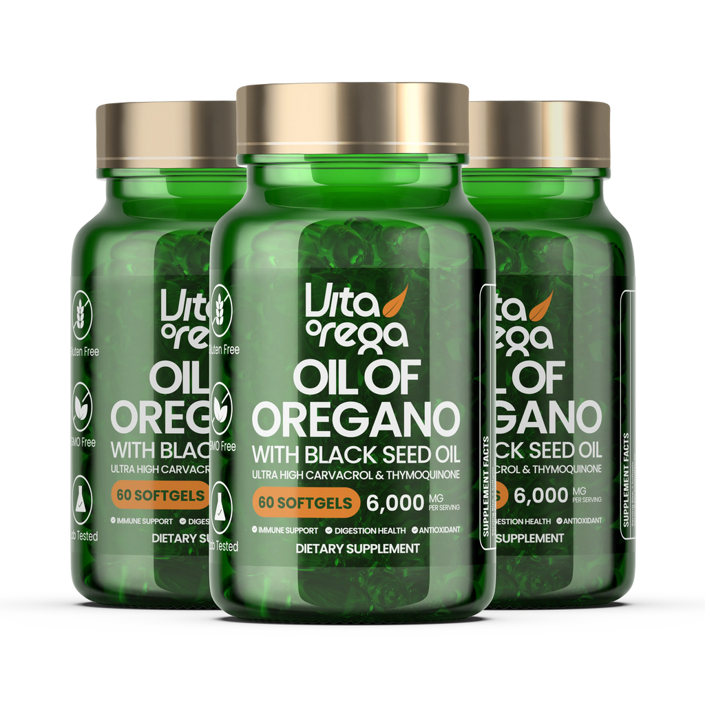VitaOrega® Oil of Oregano with Black Seed Oil Softgels – Pack of 3
