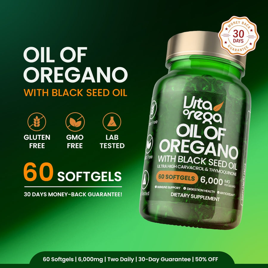 VitaOrega® Oil of Oregano with Black Seed Oil Softgels