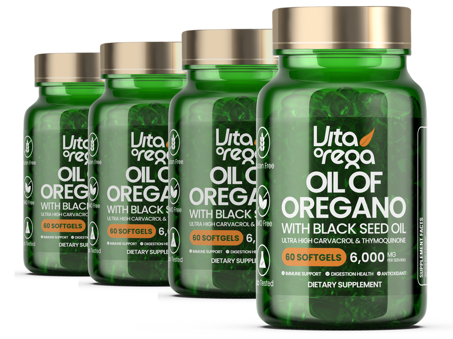 VitaOrega® Oil of Oregano with Black Seed Oil Softgels – Pack of 4