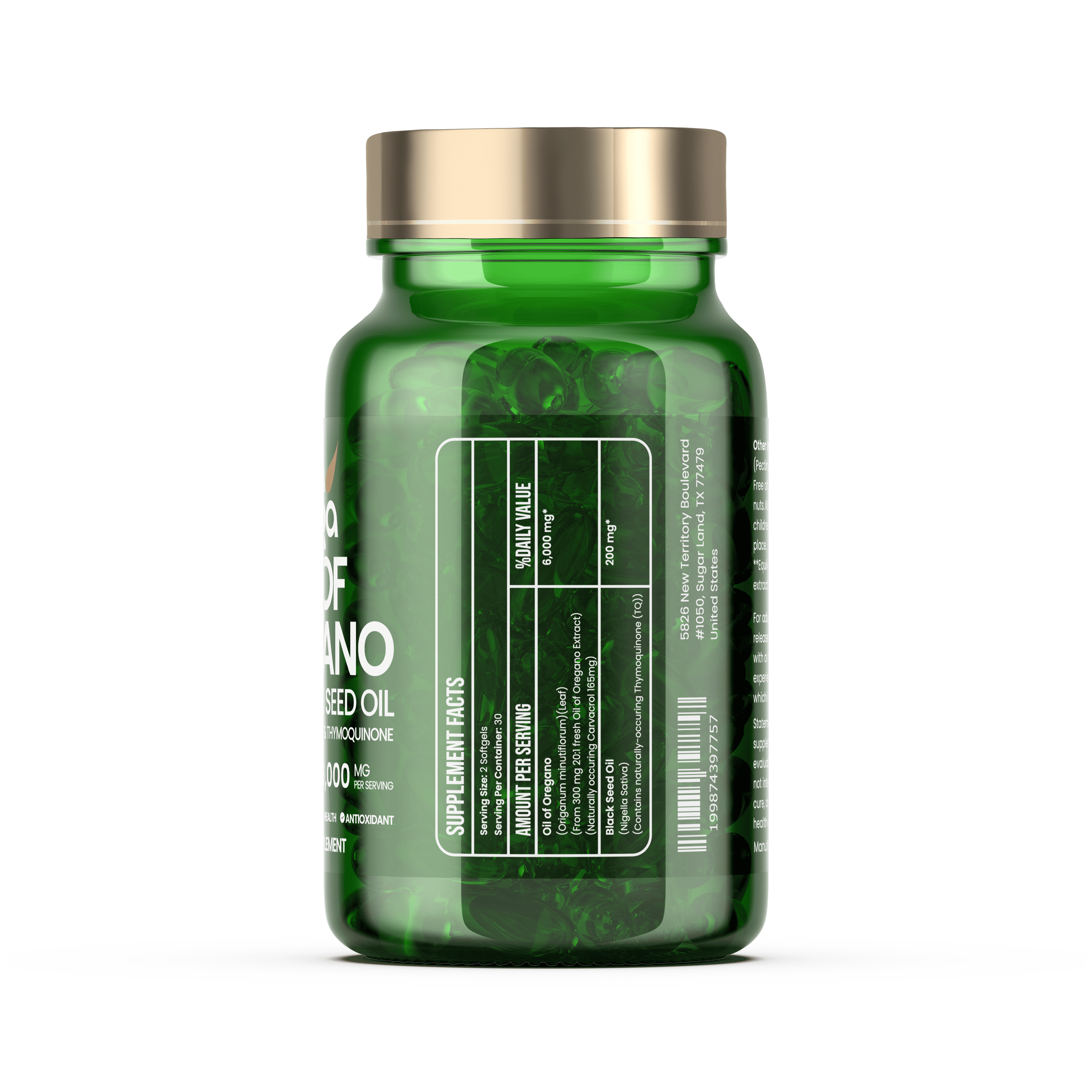 VitaOrega® Oil of Oregano with Black Seed Oil Softgels