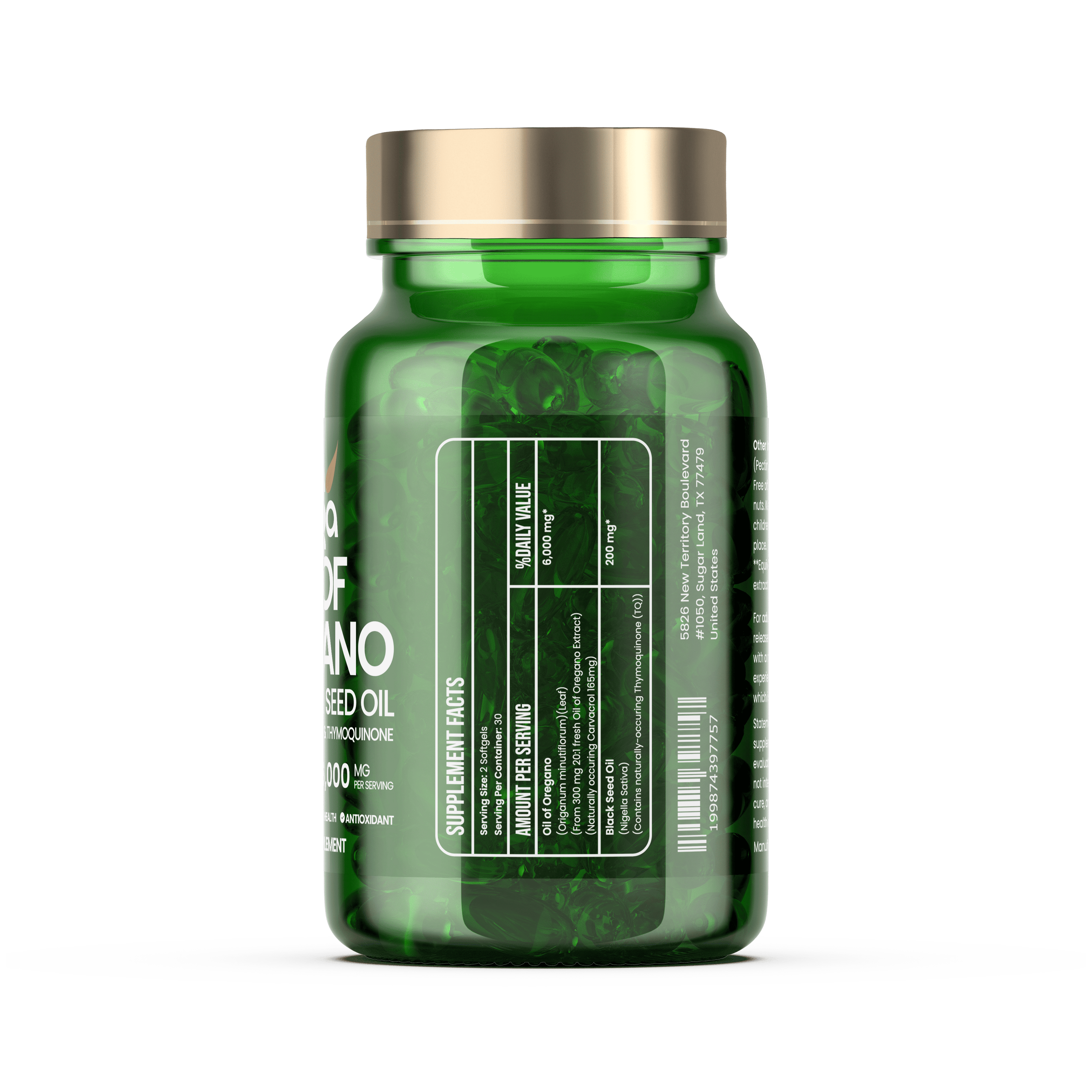 VitaOrega® Oil of Oregano with Black Seed Oil Softgels – Pack of 3