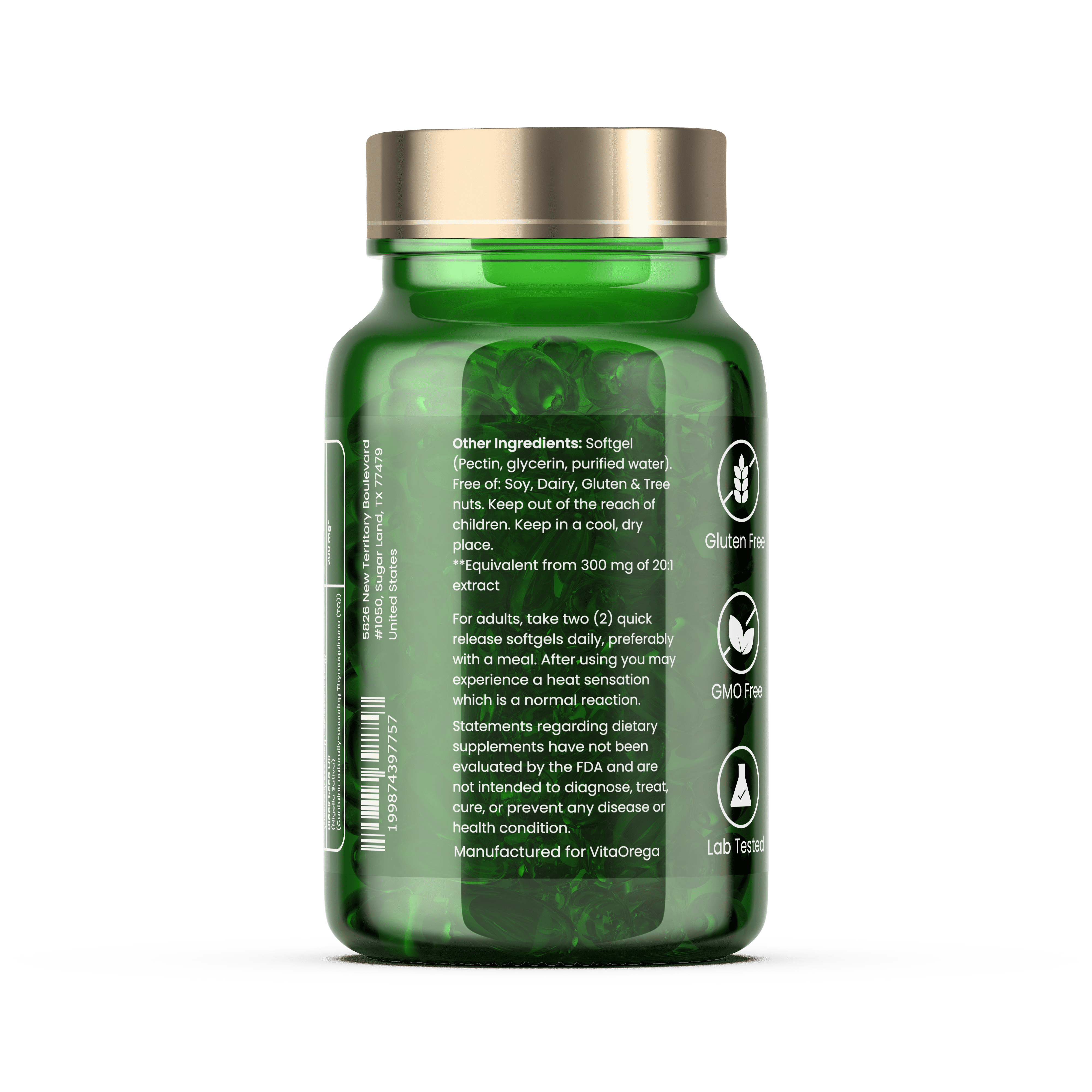 VitaOrega® Oil of Oregano with Black Seed Oil Softgels